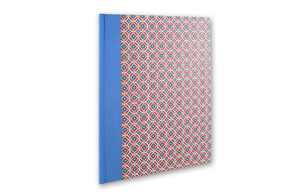 Folder blue red,"Toni", printed folder, handmade